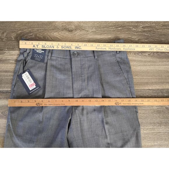 Hart Schaffner Marx Straight fit Pants Mens Wool Pleated Front 32/32 Gray - Picture 8 of 8